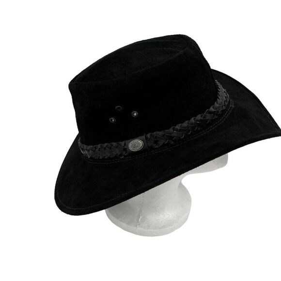 Kakadu Australia | Leather Black Hat with Braided Band Accent Size Large main image 12